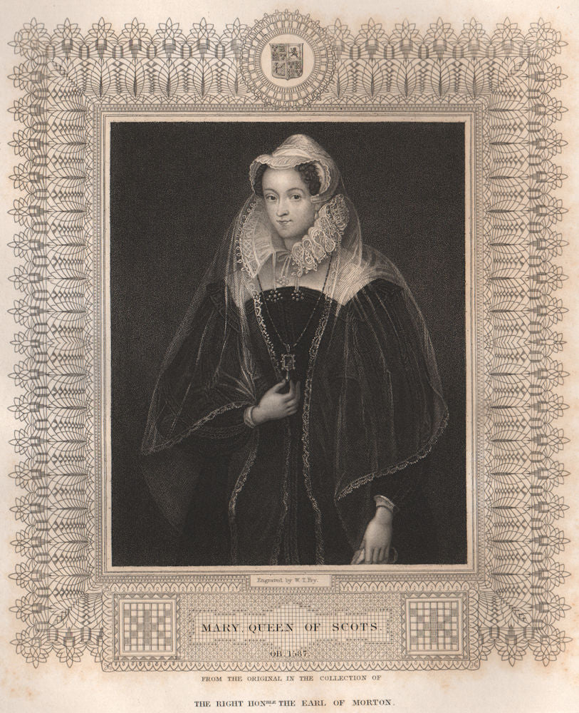 BRITISH HISTORY. Mary Queen of Scots. TALLIS 1853 old antique print picture